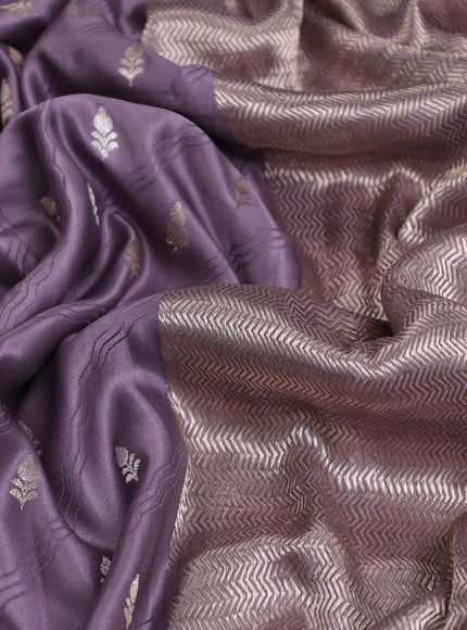 Pastel Lavender Banarasi Mushru Silk Saree