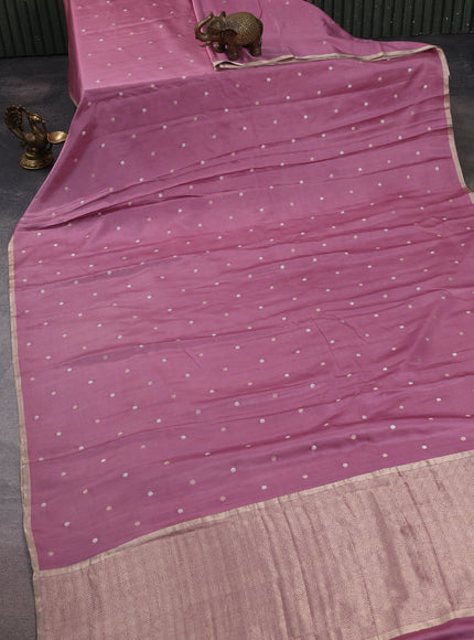 Pastel Pink Banarasi Mushru Silk Saree
