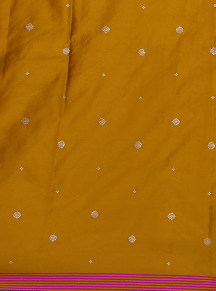 Mustard Yellow Banarasi Mushru Silk Saree