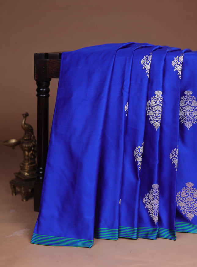 Royal Blue Banarasi Mushru Silk Saree