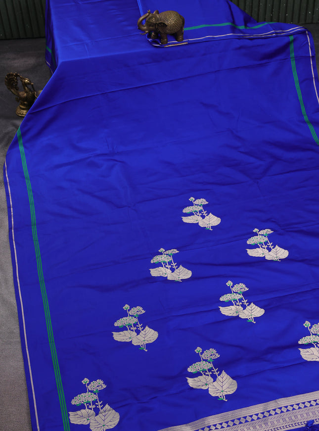 Royal Blue Banarasi Mushru Silk Saree
