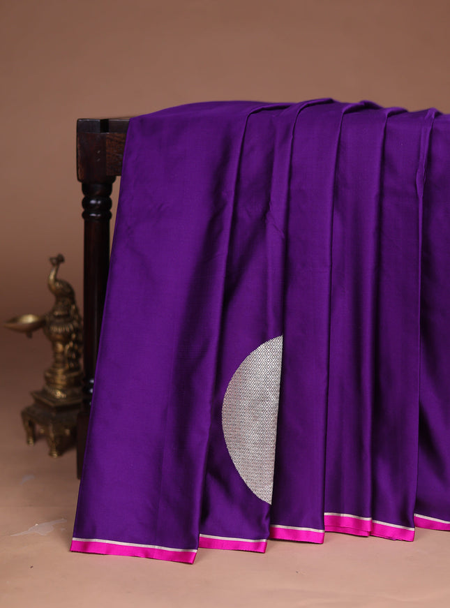 Purple - Pink Banarasi Mushru Silk Saree