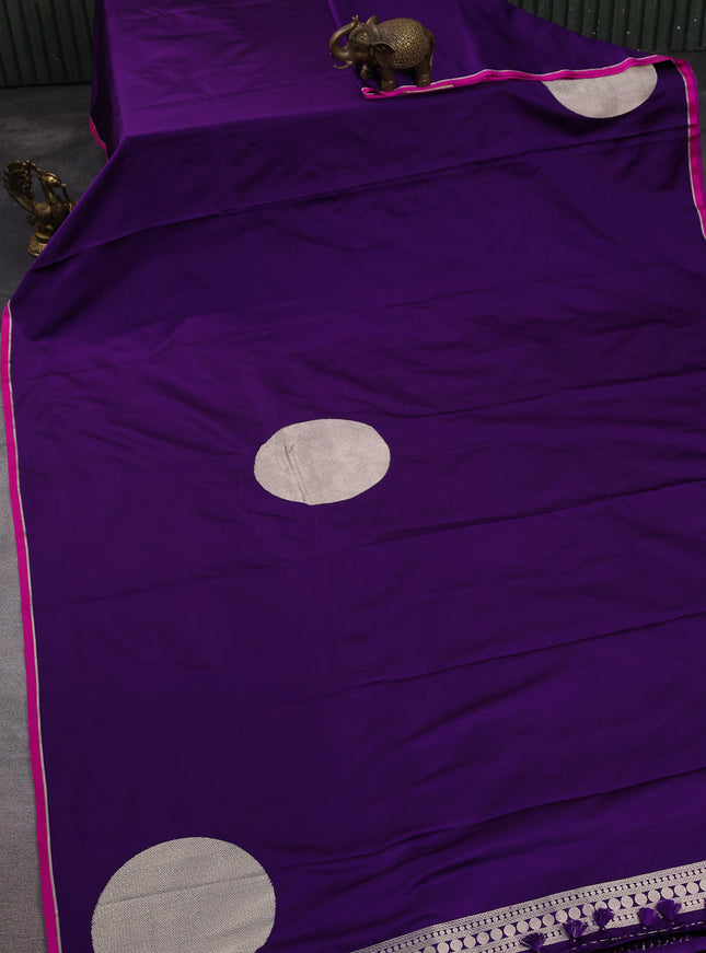 Purple - Pink Banarasi Mushru Silk Saree
