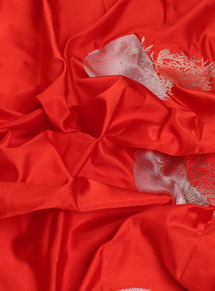 Red - Pink Banarasi Mushru Silk Saree