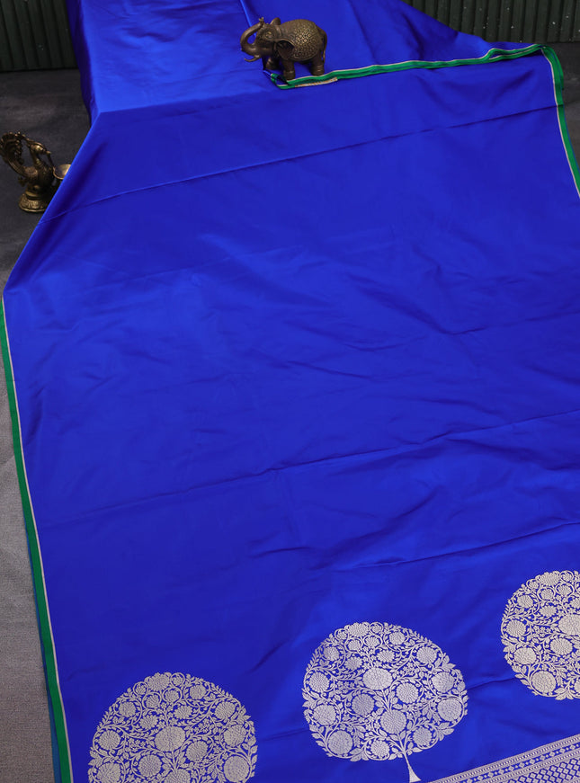 Royal Blue - Green Banarasi Mushru Silk Saree