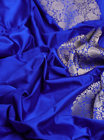 Royal Blue - Green Banarasi Mushru Silk Saree