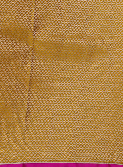 Mango Yellow - Pink Banarasi Mushru Silk Saree