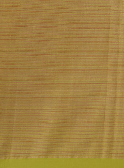 Beige- Lime Green Banarasi Dhakai Kora Silk Saree