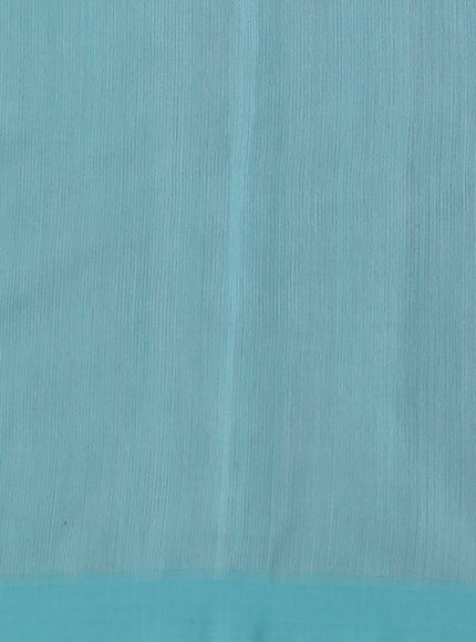 Beige - Teal Banarasi Dhakai Kora Silk Saree