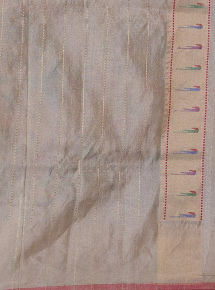 Off White Banarasi Tissue Silk Saree
