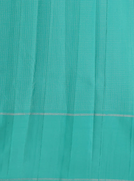 Green Teal - Aqua Green Kanchipuram Silk Saree