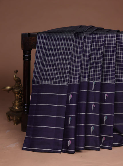 Navy Blue Kanchipuram Silk Saree