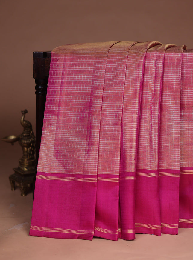 Magenta Pink Kanchipuram Silk Saree
