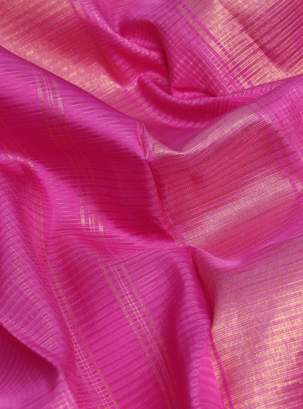 Pink - Yellow Kanchipuram Silk Saree