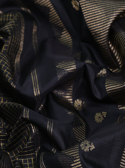 Black - Sandal Kanchipuram Silk Saree