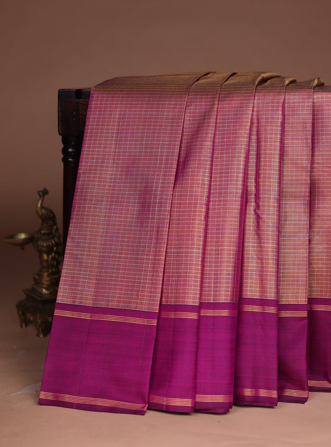 Golden Purple - Purple Kanchipuram Tissue Silk Saree