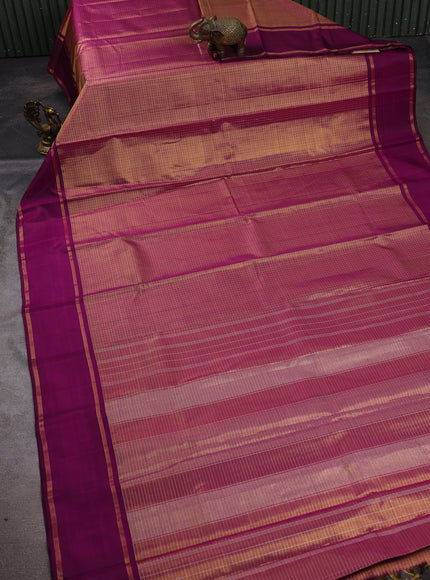 Golden Purple - Purple Kanchipuram Tissue Silk Saree