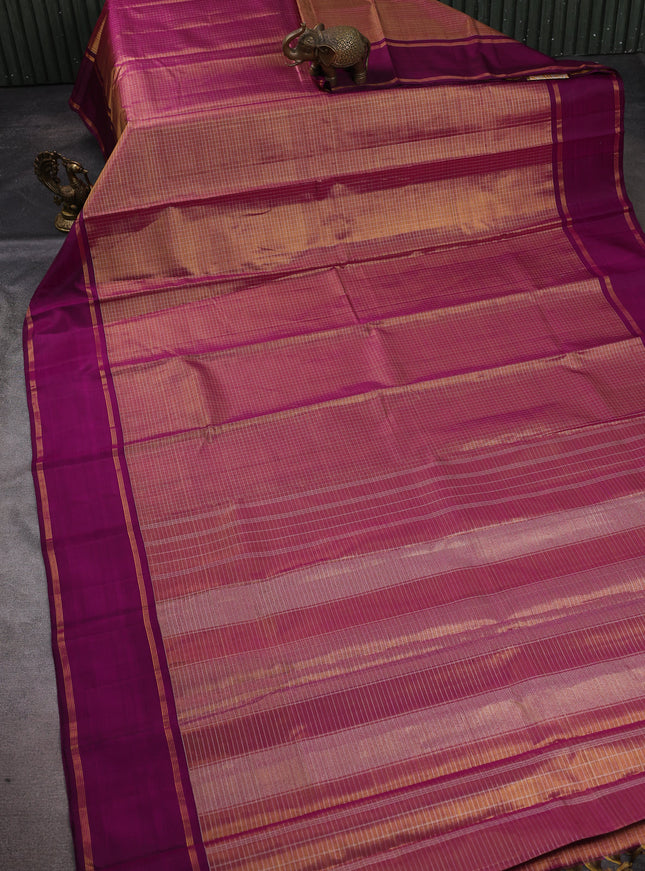 Golden Purple - Purple Kanchipuram Tissue Silk Saree