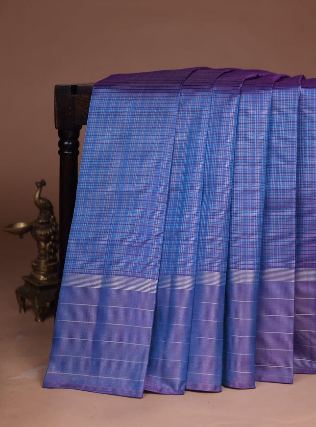 Bluish Purple Kanchipuram Silk Saree