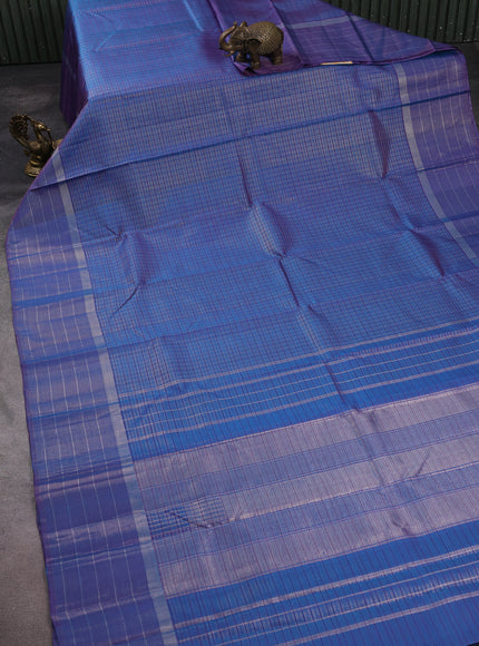 Bluish Purple Kanchipuram Silk Saree