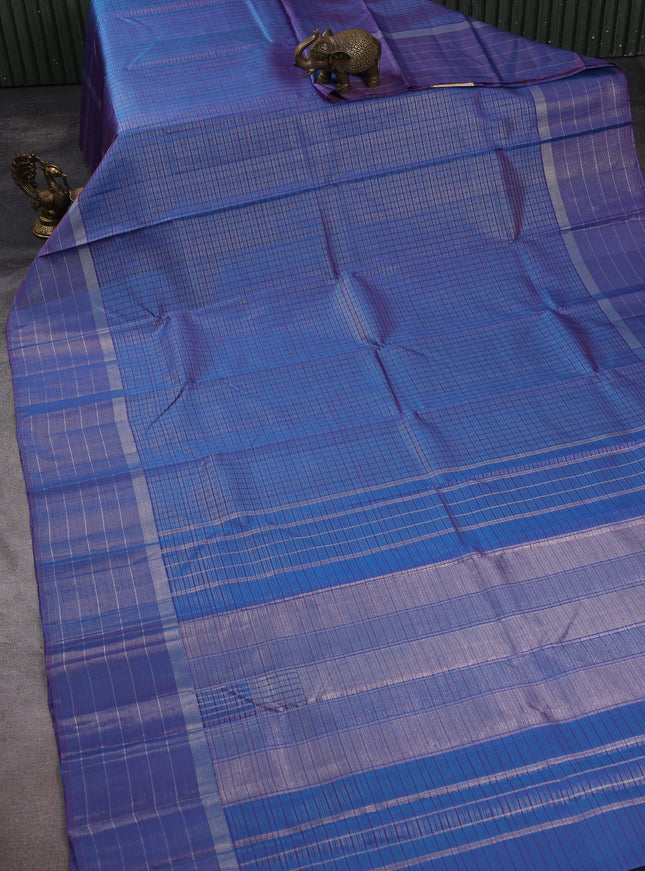 Bluish Purple Kanchipuram Silk Saree