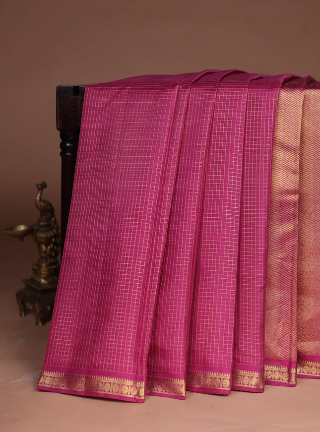 Magenta  Kanchipuram Silk Saree