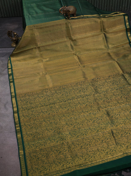 Bottle Green Kanchipuram Silk Saree