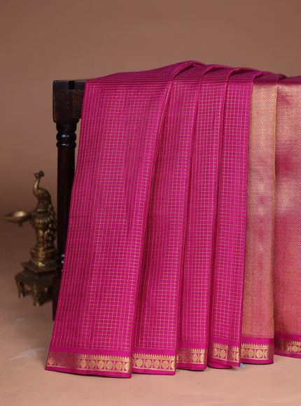 Magenta Pink Kanchipuram Silk Saree