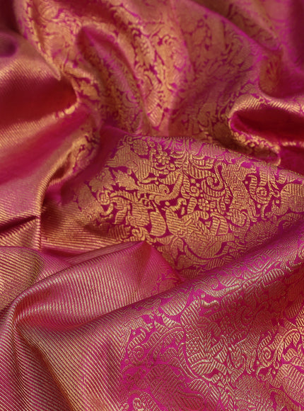 Magenta Pink Kanchipuram Silk Saree