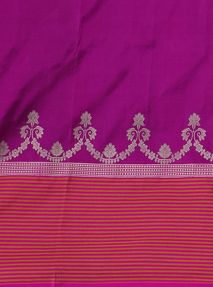 Peacock Blue-Pink Banarasi Tussar Silk Saree