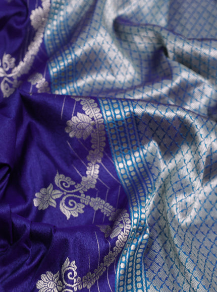 Blue Banarasi Tussar Silk Saree