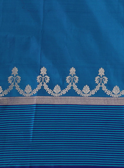 Blue Banarasi Tussar Silk Saree