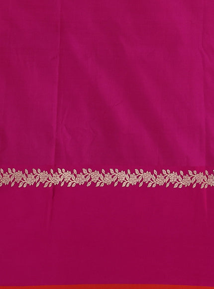Mustard Yellow-Pink Banarasi Tussar Silk Saree