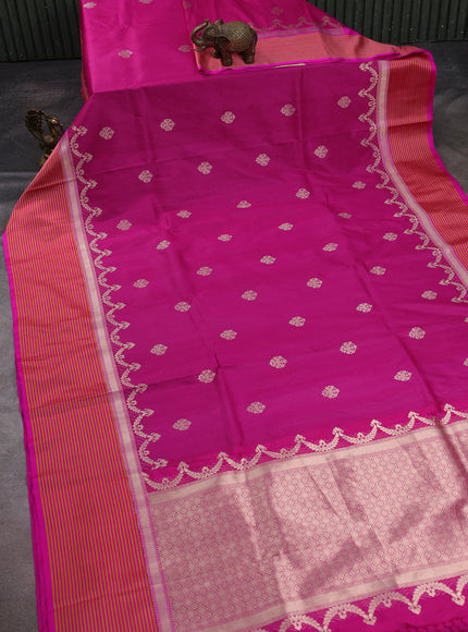 Pink Banarasi Tussar Silk Saree