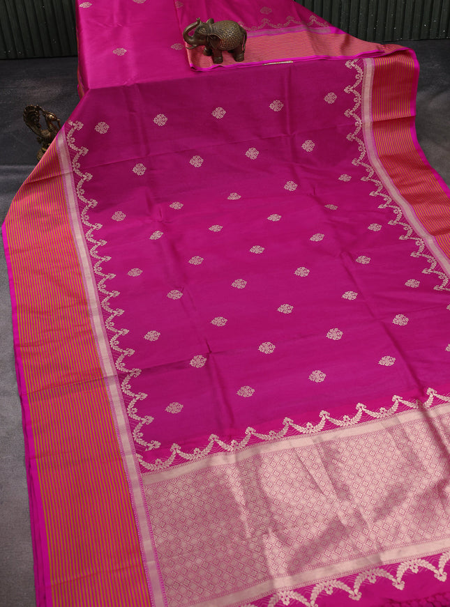 Pink Banarasi Tussar Silk Saree