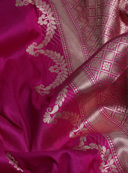 Pink Banarasi Tussar Silk Saree