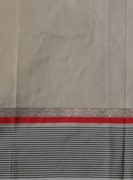 Peacock Blue-Grey Banarasi Tussar Silk Saree