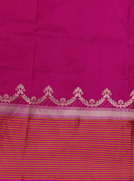 Mustard Yellow-Pink Banarasi Tussar Silk Saree