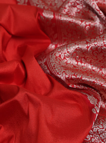 Red-Mustard Banarasi Tussar Silk Saree