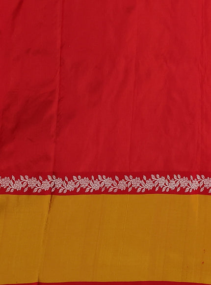 Red-Mustard Banarasi Tussar Silk Saree