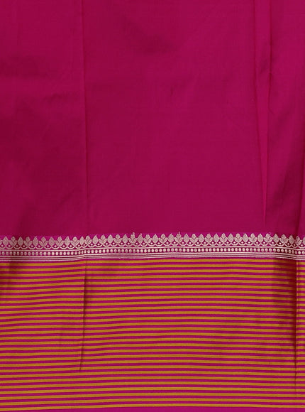 Mustard Yellow-Pink Banarasi Tussar Silk Saree
