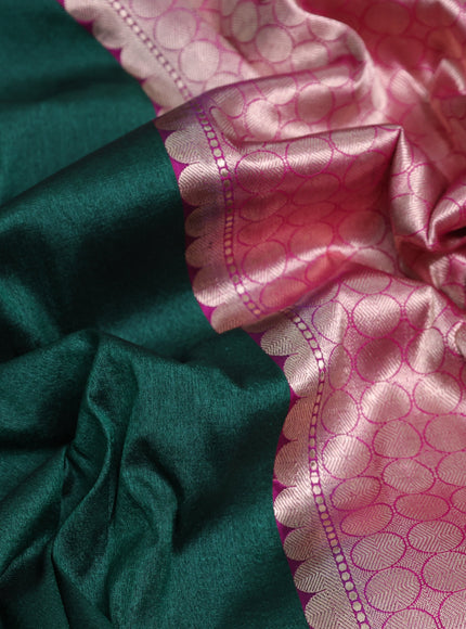 Green-Pink Banarasi Tussar Silk Saree