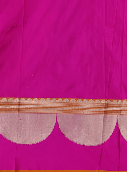 Yellow-Pink Banarasi Tussar Silk Saree