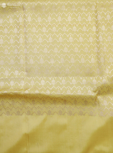 Lime Yellow -Yellow Banarasi Silk Saree