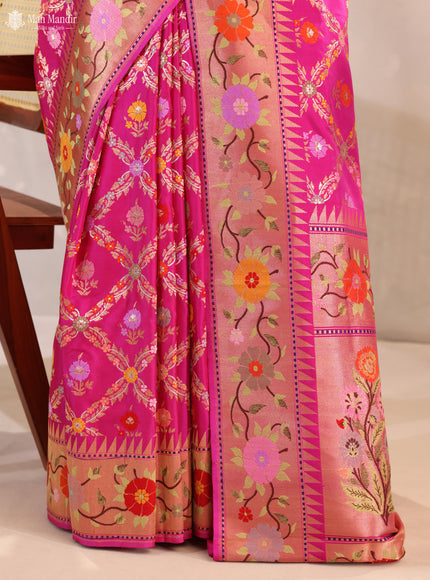 Pink Banarasi Fekwa Silk Saree