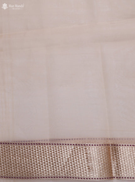 Orange - Beige & Candy Pink Banarasi Kora Silk Saree