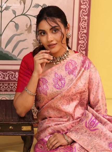 Mild Peach Kanchipuram Silk Saree