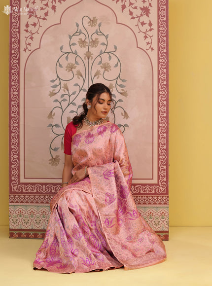 Mild Peach Kanchipuram Silk Saree