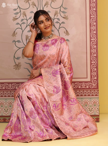 Mild Peach Kanchipuram Silk Saree