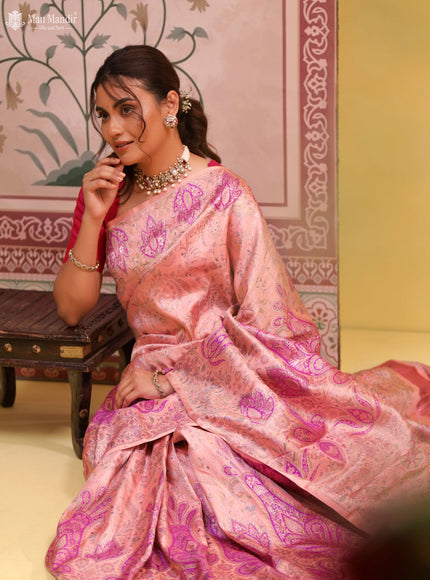 Mild Peach Kanchipuram Silk Saree
